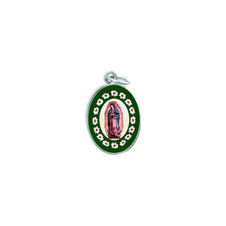 Silver-tone Murano Style Medal - Lady of Guadalupe 25-pack