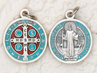 25-Pack - 3/4" St Benedict Enameled Pendant- Light blue