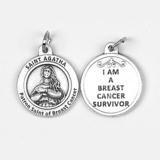 25-Pack - Healing Saints 3/4 inch Pendant with Saint Agatha-Patron Saint of Breast Cancer