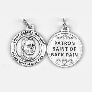 25-Pack - Healing Saints 3/4 inch Pendant with Saint Gemma - Patron Saint of Back Pain