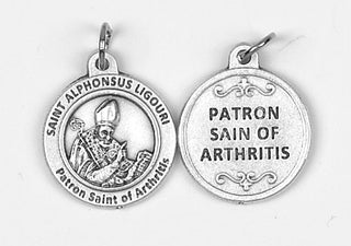 25-Pack - Healing Saints 3/4 inch Pendant with Saint Alphonsus Ligouri - Patron Saint of Arthritis