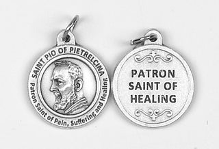 Healing Saints 3/4 inch Pendant with Saint Pio of Pietrelcina Patron Saint of Pain, Suffering and Healing