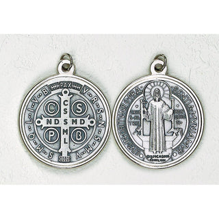 Bulk Saint Benedict Silver Tone Medal - 12 Options