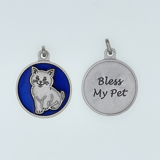 Bulk Bless My Pet Medals - Blue Cat