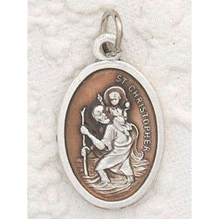 25-Pack - Saint Christopher Brown Enamel Pendant