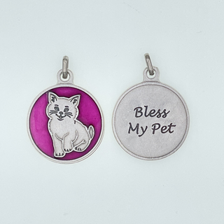 Bulk Bless My Pet Medals - Pink Cat
