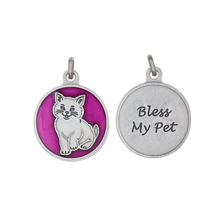 Bulk Bless My Pet Medals - Pink Cat