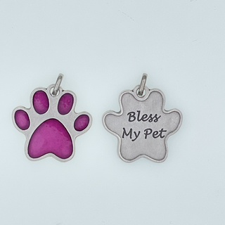 Bulk Bless My Pet Medals - Pink Paw