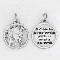 Bulk Saint Christopher Silver Tone Round Medals