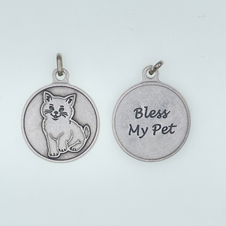 Bulk Bless My Pet Medals - Silver Cat