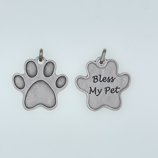 Bulk Bless My Pet Medals - Silver Paw