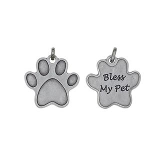Bulk Bless My Pet Medals - Silver Paw