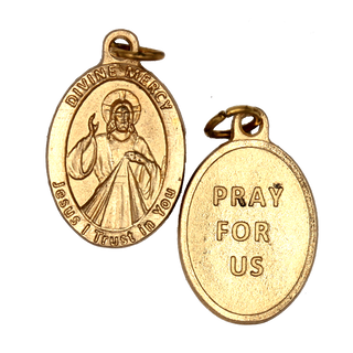 Bulk Divine Mercy Premium Double Sided Medals - Gold Tone