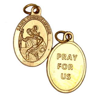 Bulk Saint Christopher Premium Double Sided Medals - Gold Tone