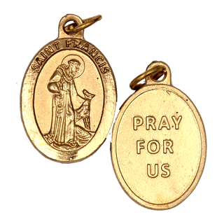 Bulk Saint Francis Premium Double Sided Medals - Gold Tone