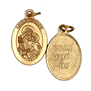 Bulk Saint Joseph Premium Double Sided Medals - Gold Tone