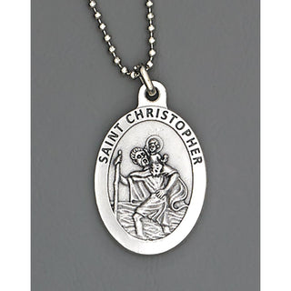 6-pack - Auto Medals - 1-1/2 inch with 8 inch ball chain - St Christopher