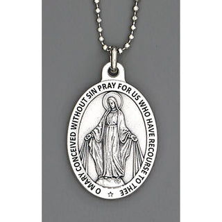 6-pack - 1-1/2 inch with 8 inch ball chain - Pray for us, Mary