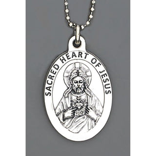 6-pack - Auto Medals - 1-1/2 inch with 8 inch ball chain - Sacred Heart