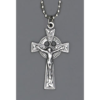 6-pack - Auto Crosses - 1-1/2 INCH With 8 Inch Ball Chain - Holy Spirit Crucifix