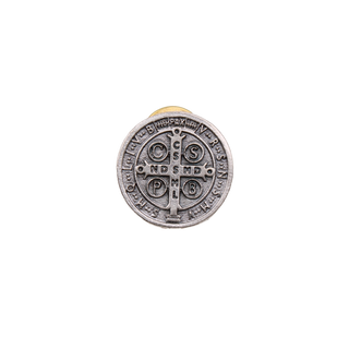 6-pack - Saint Benedict 1/2" Lapel Pin - Silver Tone