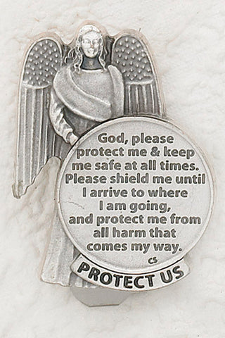 3-Pack - Angel with text- God Please protect me Visor Clip