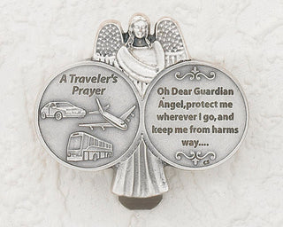 3-Pack - Travelers Prayer with O Dear Guardian Angel Visor Clip