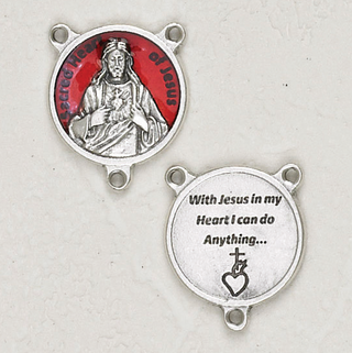 Bulk 3/4 inch Red Enameled Center- Sacred Heart