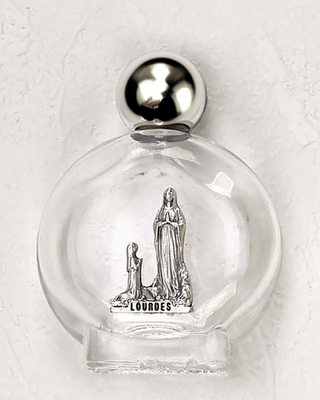 Bulk Lady of Lourdes Small Silhouette Glass Holy Water Bottle