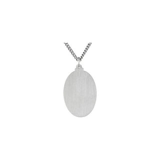 Sterling Silver 29x20 mm Oval St. Christopher 24" Necklace