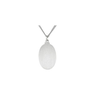 Sterling Silver 21.5x14.5 mm Oval St. Christopher 18" Necklace 