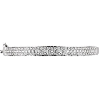 14K White 3 CTW Natural Diamond PavÃ© Bangle 7" Bracelet