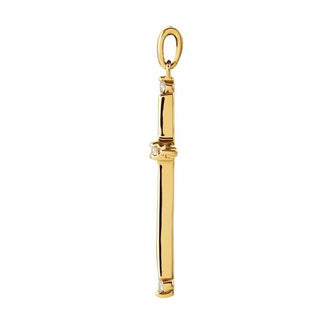 14K Yellow 1/10 CTW Natural Diamond Cross Pendant