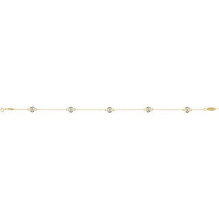 14K Yellow 1/3 CTW Natural Diamond Bezel-Set Station 7" Bracelet