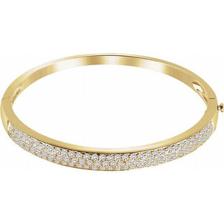14K Yellow 3 CTW Natural Diamond PavÃ© Bangle 7" Bracelet
