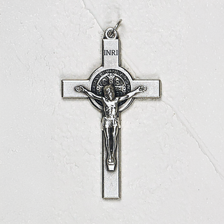 Bulk Wearable Silver-Tone St. Benedict Crucifix