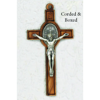 3 Inch St Benedict Wood Cross & Silver Corpus