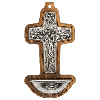 Pope Francis 4 inch Cross Holy Water Font
