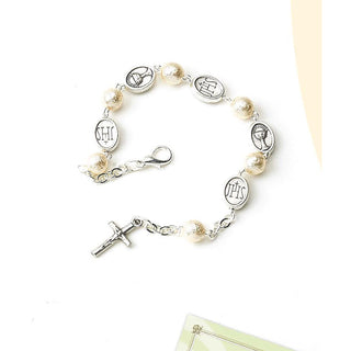4-pack - Faux Pearl & Chalice Medals Bracelet Lobster Claw
