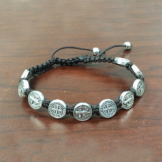 4-pack - St. Benedict Slip Knot Bracelet - Black