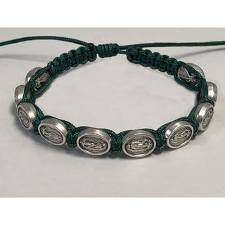 4-pack - Lady of Guadalupe- Green- Slipknot Adjustable Bracelet