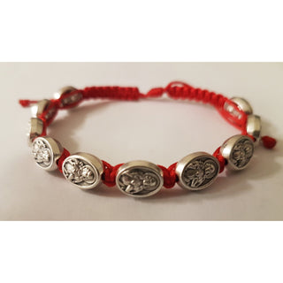 6-pack - Children's Size Red Slip Knot Bracelet - Sacred Heart Of Jesus
