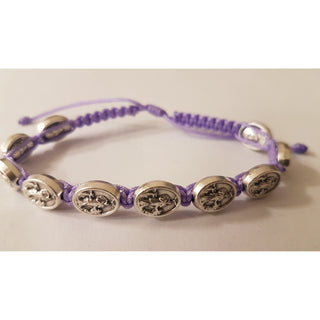 6-pack - Child Size Cord Slip Knot Bracelet- Lavendar- Lady Untier Of Knots