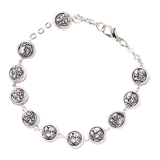 St. Joseph Silver-Tone Bracelet with Lobster Claw Clasp