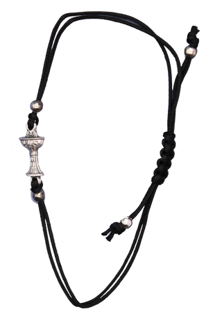 3-pack - Adjustable black string bracelet with Communion Chalice