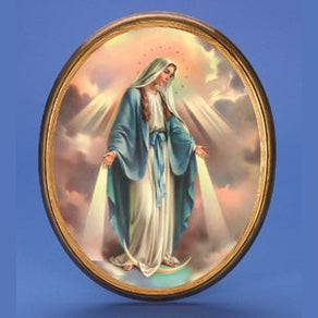 Large Oval Wooden Miraculous Plaque- 17 inch Boxed