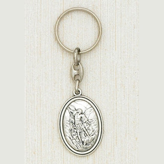 Silver Key Ring with image of St Michael Boxed
