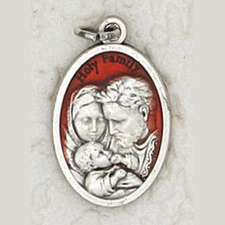 25-Pack - 3/4 inch Red Enamel Holy Family Pendant