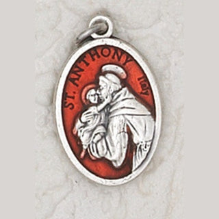 25-Pack - 3/4 inch Red Enamel St Anthony Pendant