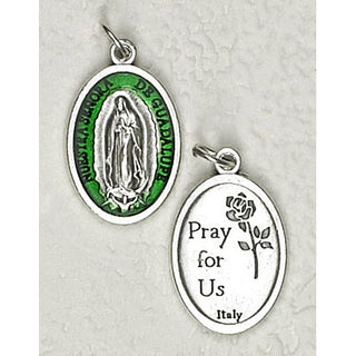 25-Pack - 3/4 inch Green Enamel Lady of Guadalupe Pendant
